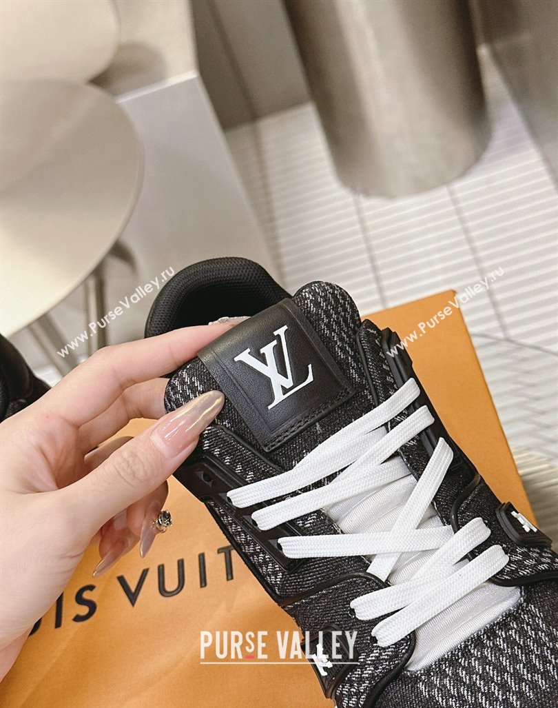 Louis Vuitton LV Trainer Sneakers in Damier 3D Denim Black 2024 0815 (MD-240815091)