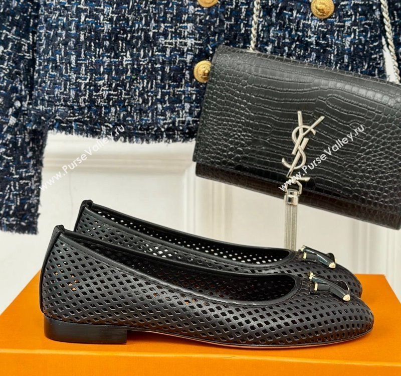 Louis Vuitton Shake Flat Ballerinas Flat in Perforated Leather Black 2024 (MD-240815080)