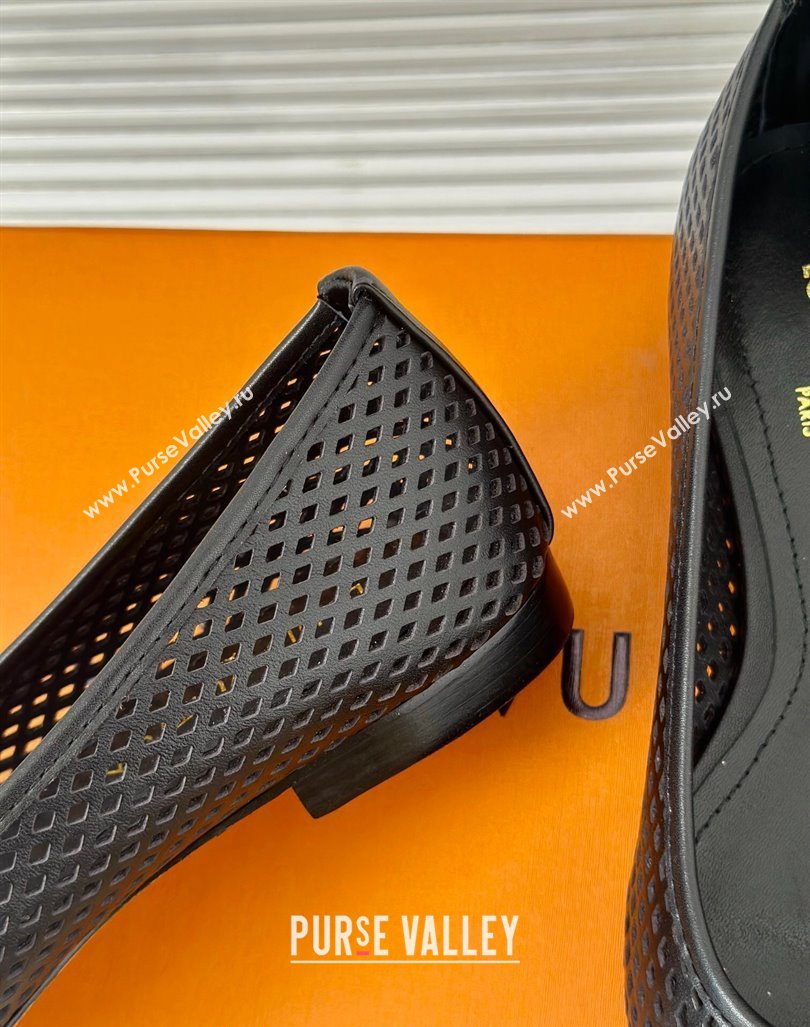 Louis Vuitton Shake Flat Ballerinas Flat in Perforated Leather Black 2024 (MD-240815080)