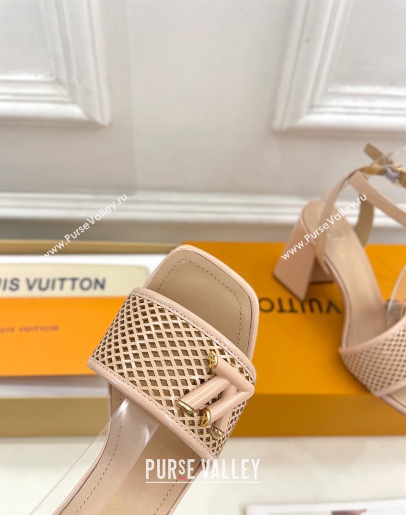 Louis Vuitton Shake Heel Sandals 9cm in Perforated Leather Beige 2024 (MD-240815109)