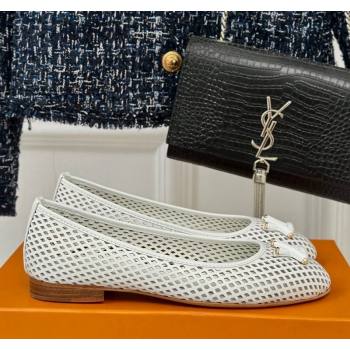 Louis Vuitton Shake Flat Ballerinas Flat in Perforated Leather White 2024 (MD-240815081)