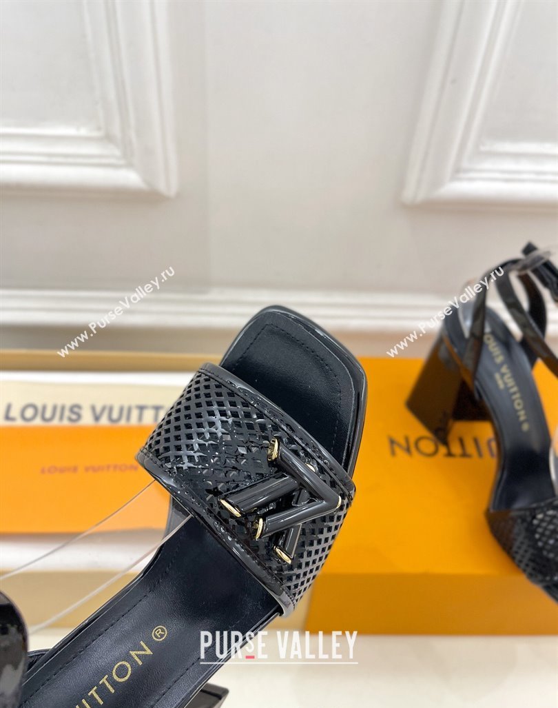 Louis Vuitton Shake Heel Sandals 9cm in Perforated Leather Black 2024 (MD-240815112)