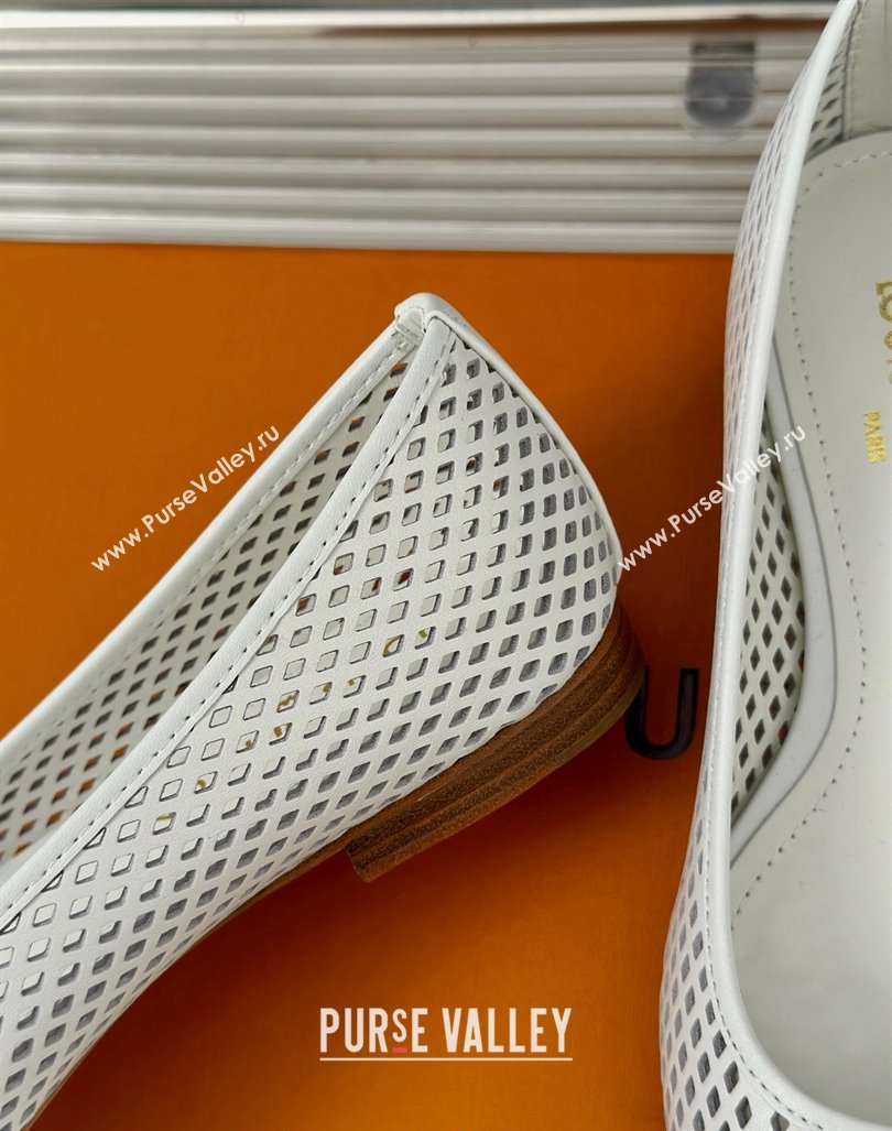 Louis Vuitton Shake Flat Ballerinas Flat in Perforated Leather White 2024 (MD-240815081)