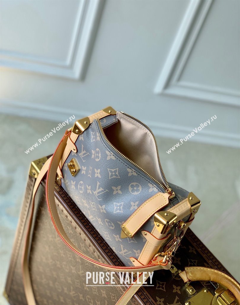 Louis Vuitton Side Trunk MM Shoulder Bag in Trianon Grey Canvas 2024 M12428 (KI-240829012)