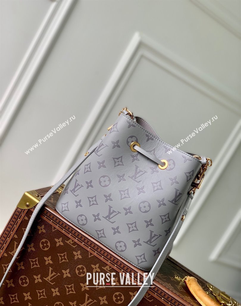 Louis Vuitton Neonoe BB Bucket bag in Trianon Grey Calfskin 2024 M12749 (KI-240829017)