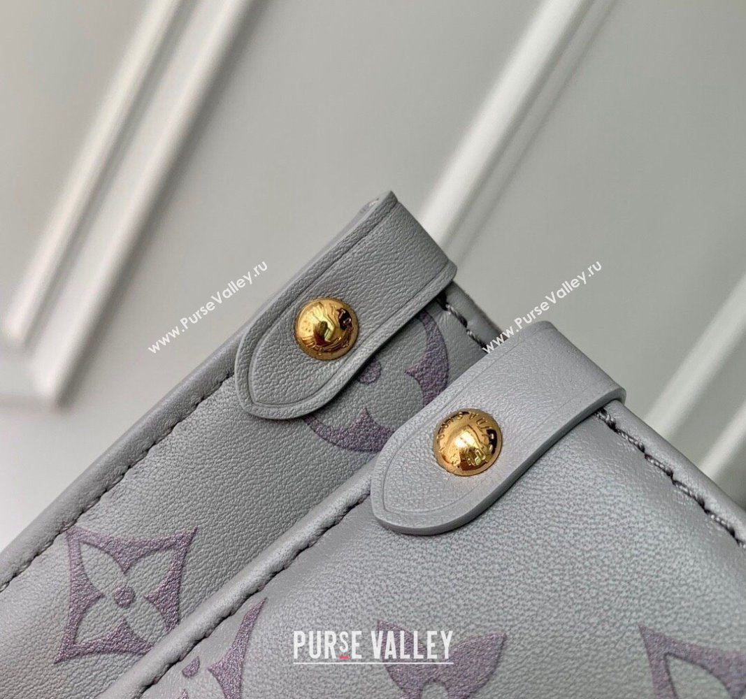 Louis Vuitton OnTheGo PM Tote Bag in Trianon Grey Calfskin 2024 M12465 (KI-240829018)