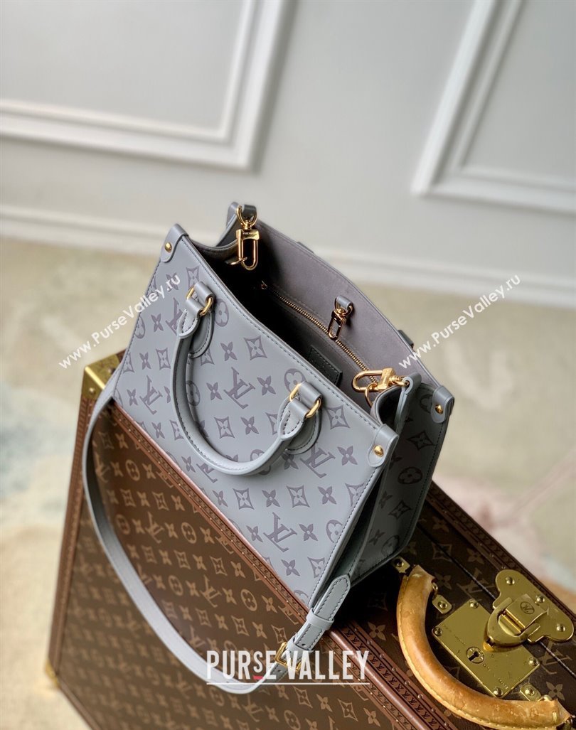 Louis Vuitton OnTheGo PM Tote Bag in Trianon Grey Calfskin 2024 M12465 (KI-240829018)