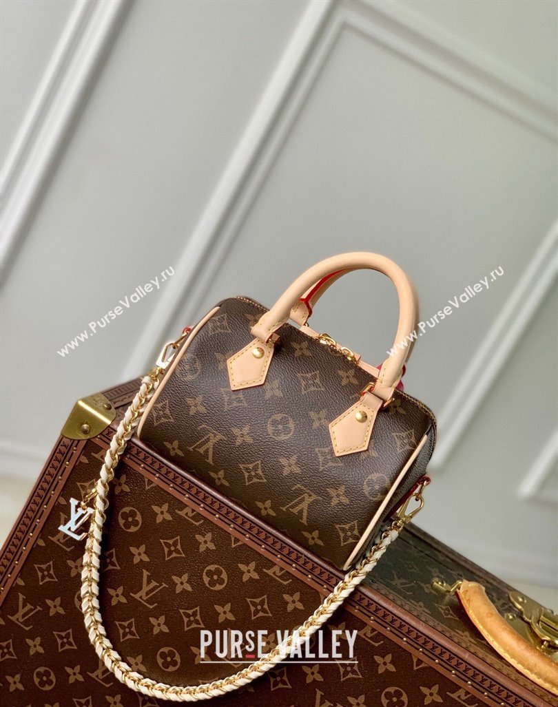 Louis Vuitton Speedy 18 LV I Monogram Canvas Bag with Charm M46970 Brown 2024 (KI-240829028)