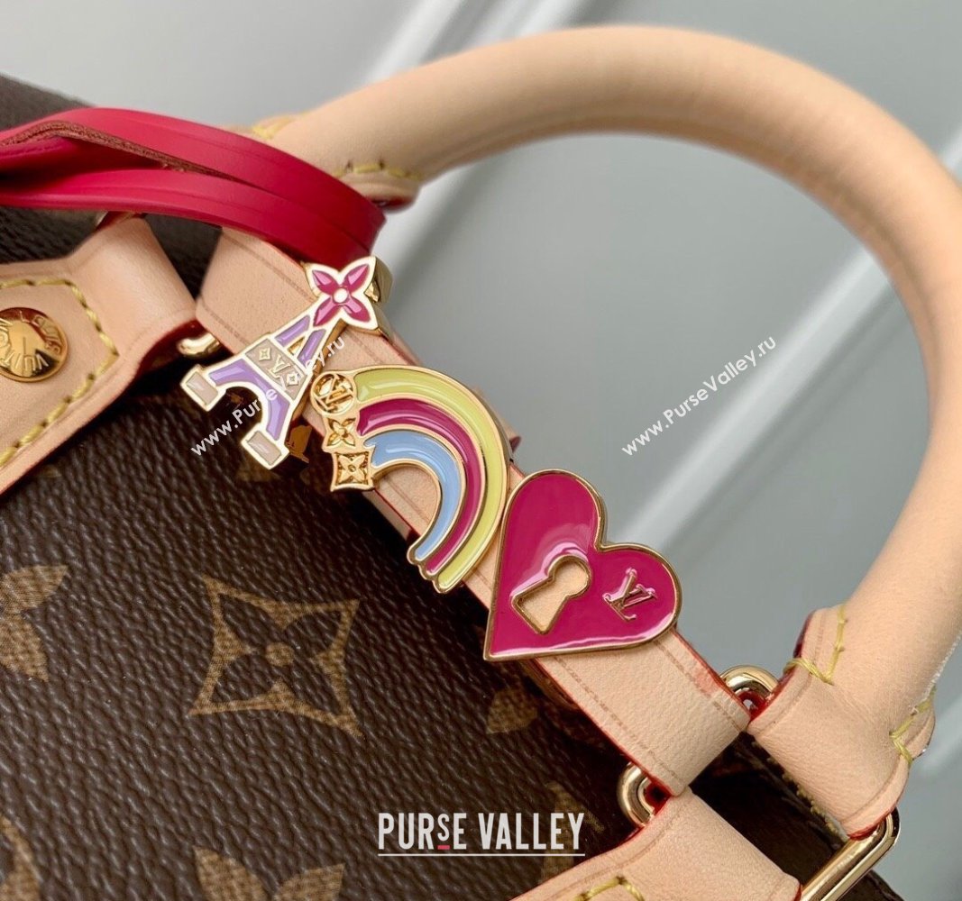 Louis Vuitton Speedy 18 LV I Monogram Canvas Bag with Charm M46970 Brown 2024 (KI-240829028)