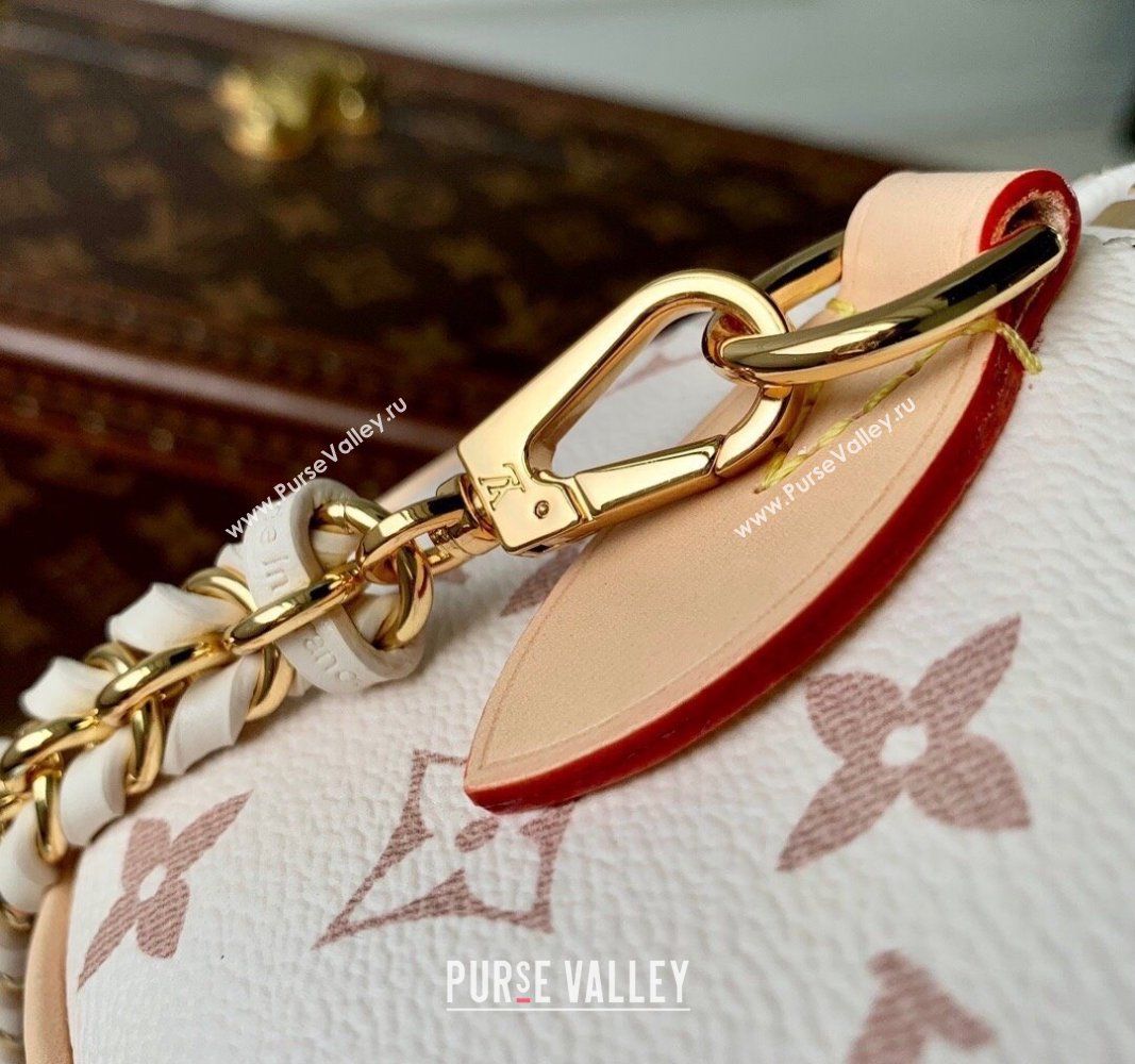 Louis Vuitton Speedy 18 LV I Monogram Dune Canvas Bag with Charm M24606 White 2024 (KI-240829029)