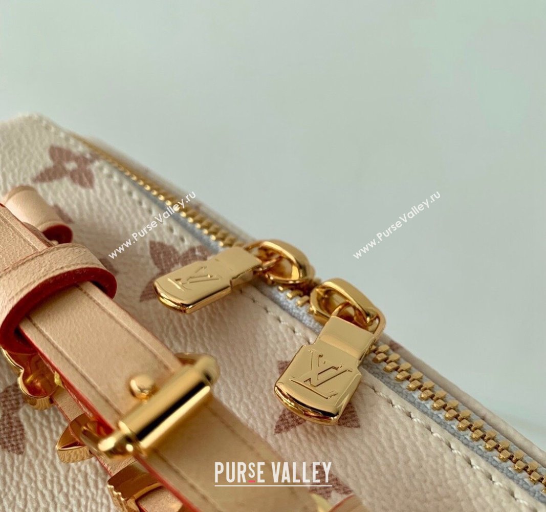 Louis Vuitton Speedy 18 LV I Monogram Dune Canvas Bag with Charm M24606 White 2024 (KI-240829029)