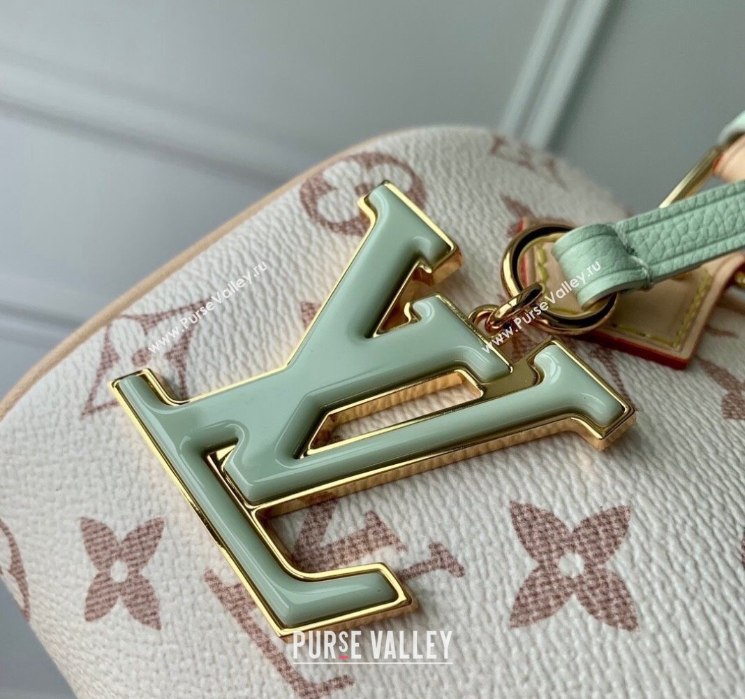 Louis Vuitton Speedy 18 LV I Monogram Dune Canvas Bag with Charm M24606 White 2024 (KI-240829029)