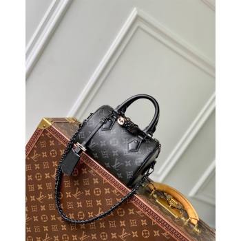 Louis Vuitton Speedy 18 LV I Monogram Eclipse Canvas Bag with Charm M24474 Black 2024 (KI-240829030)