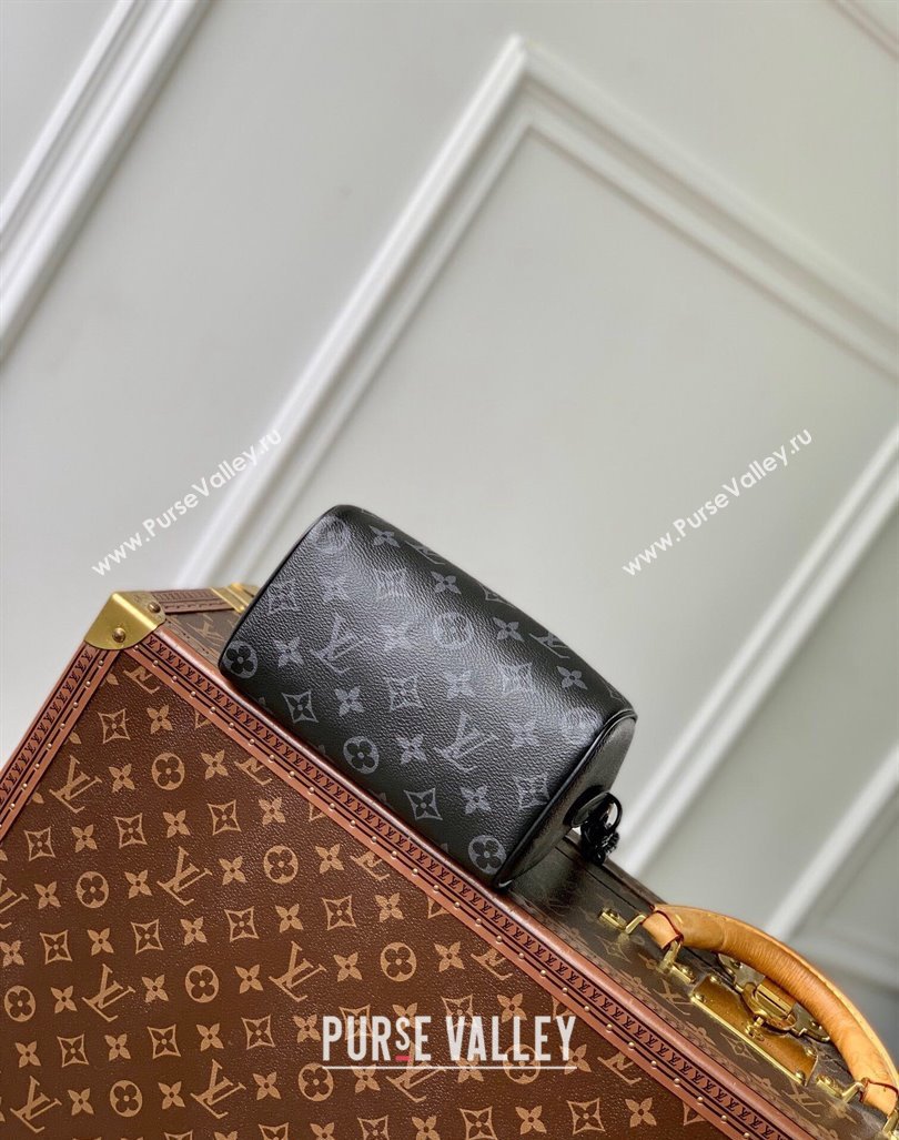 Louis Vuitton Speedy 18 LV I Monogram Eclipse Canvas Bag with Charm M24474 Black 2024 (KI-240829030)