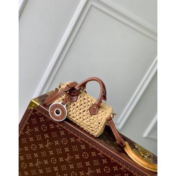 Louis Vuitton Nano Speedy Mini Bag in Raffia Straw M83525 2024 (KI-240829035)