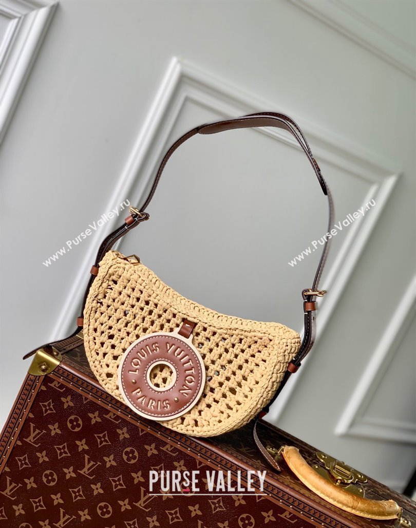 Louis Vuitton Croissant MM Hobo Bag in Raffia Straw M24811 2024 (KI-240829037)