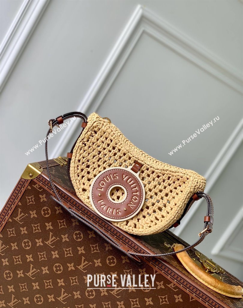 Louis Vuitton Croissant MM Hobo Bag in Raffia Straw M24811 2024 (KI-240829037)