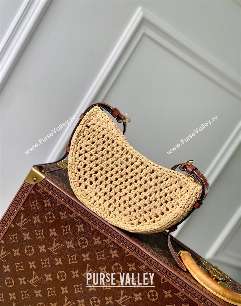 Louis Vuitton Croissant MM Hobo Bag in Raffia Straw M24811 2024 (KI-240829037)