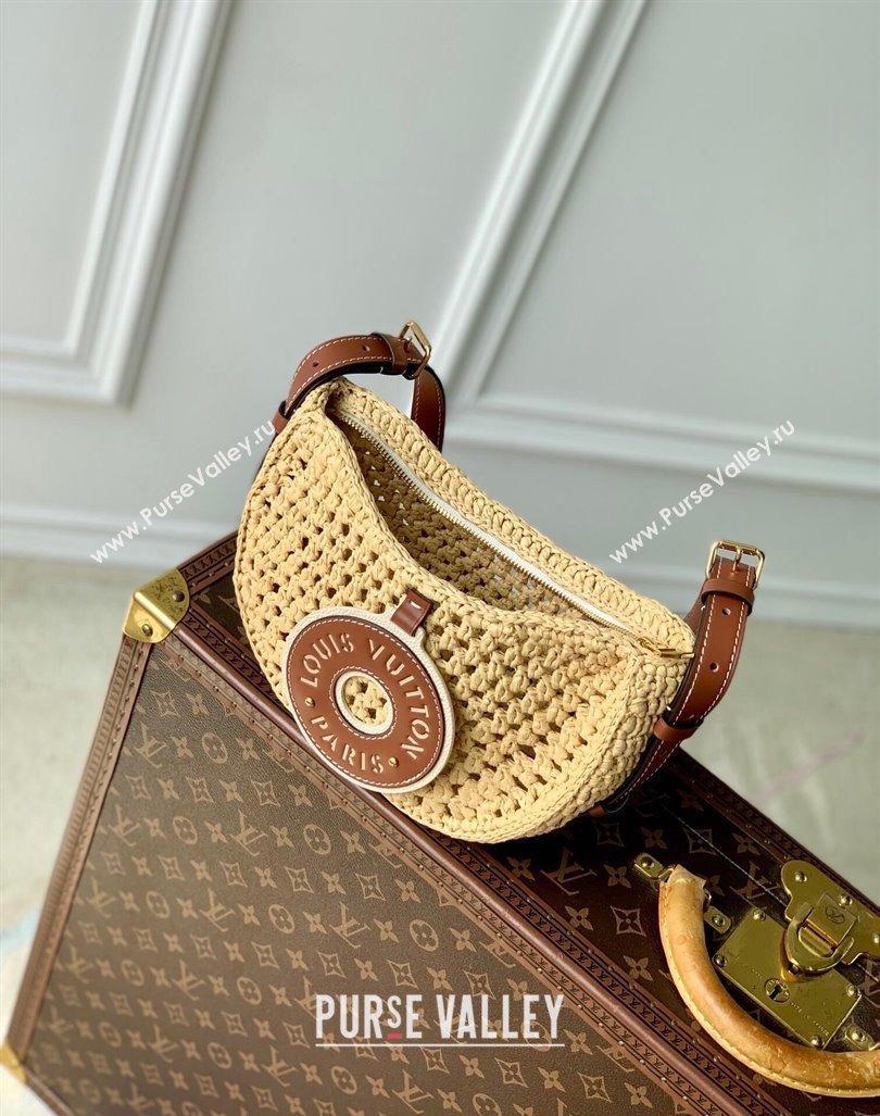 Louis Vuitton Croissant MM Hobo Bag in Raffia Straw M24811 2024 (KI-240829037)