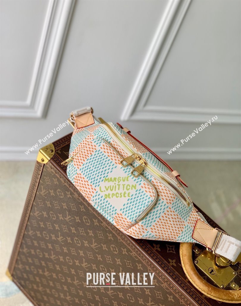 Louis Vuitton Rush Bumbag Belt Bag in Damier Heritage Canvas N40736 White 2024 (KI-240829039)