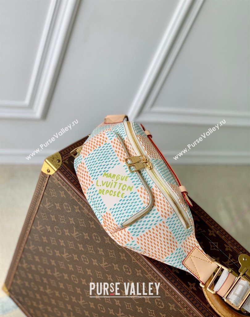 Louis Vuitton Rush Bumbag Belt Bag in Damier Heritage Canvas N40736 White 2024 (KI-240829039)