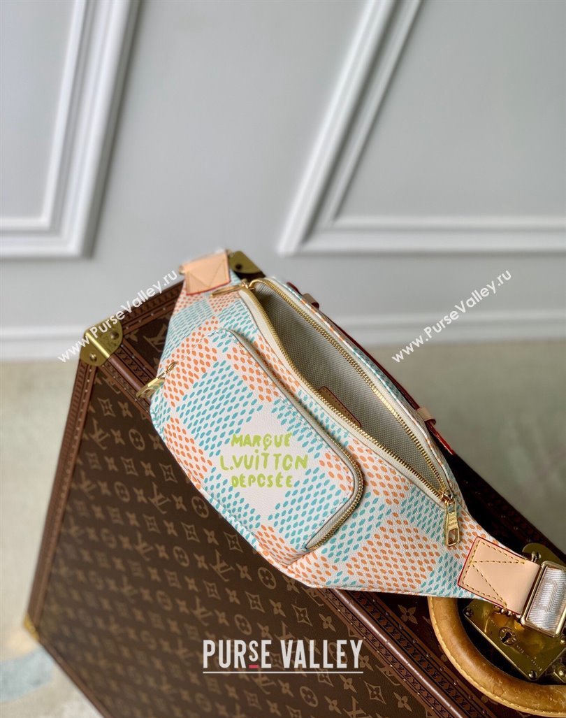 Louis Vuitton Rush Bumbag Belt Bag in Damier Heritage Canvas N40736 White 2024 (KI-240829039)