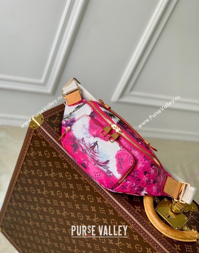 Louis Vuitton Rush Bumbag Belt Bag in Monogram Surfin’ Canvas M24987 Dark Pink 2024 (KI-240829041)