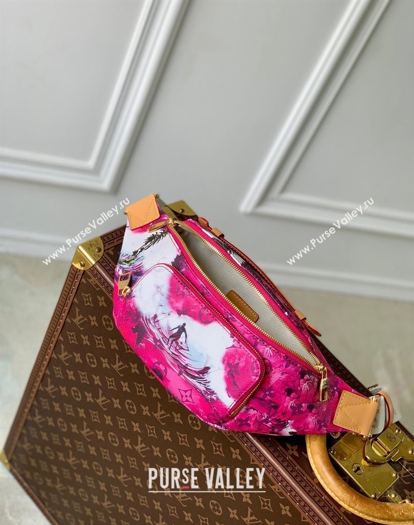 Louis Vuitton Rush Bumbag Belt Bag in Monogram Surfin’ Canvas M24987 Dark Pink 2024 (KI-240829041)