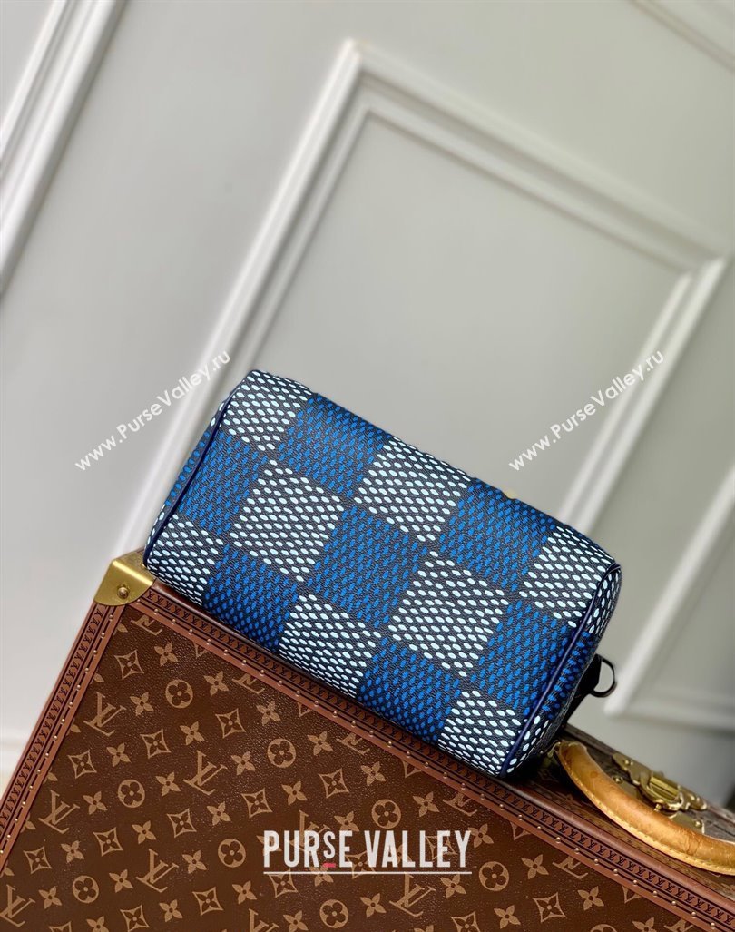 Louis Vuitton Mens Speedy 25 Bandouliere bag in Blue Damier Heritage Canvas N40691 2024 (KI-240829042)