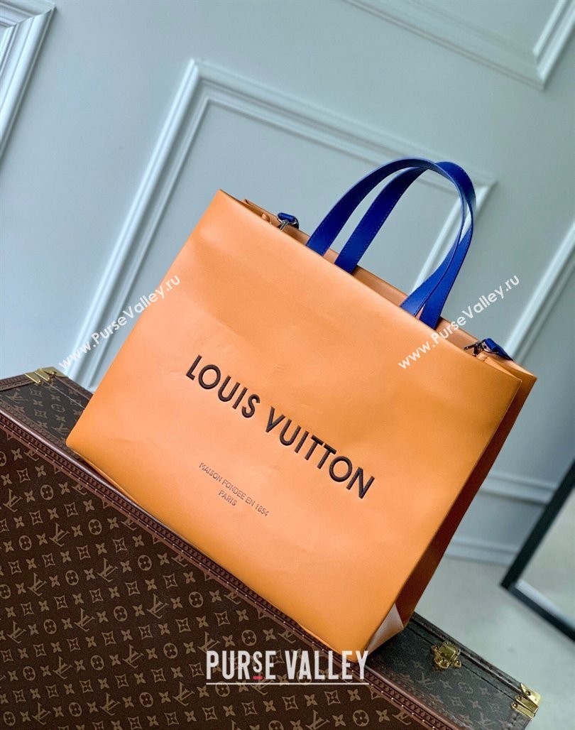 Louis Vuitton Shopper Tote MM bag in Calf Leather M24457 Safran Apricot 2024 (KI-240829043)