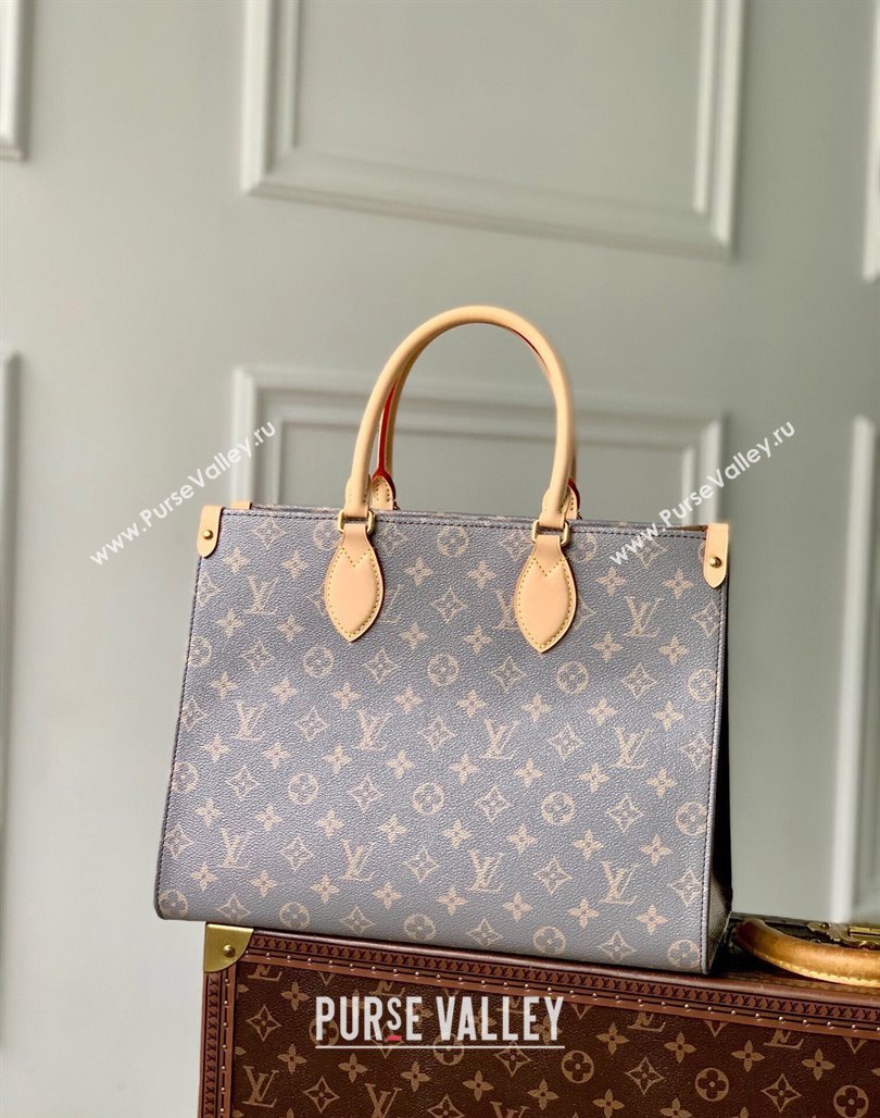 Louis Vuitton OnTheGo MM Tote Bag in Trianon Grey Canvas 2024 M12415 (KI-240829009)