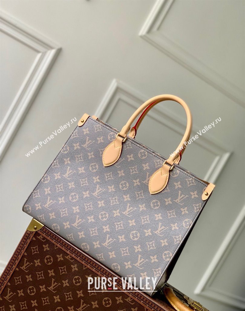 Louis Vuitton OnTheGo MM Tote Bag in Trianon Grey Canvas 2024 M12415 (KI-240829009)