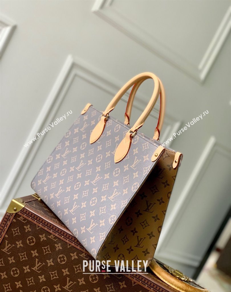 Louis Vuitton OnTheGo MM Tote Bag in Trianon Grey Canvas 2024 M12415 (KI-240829009)