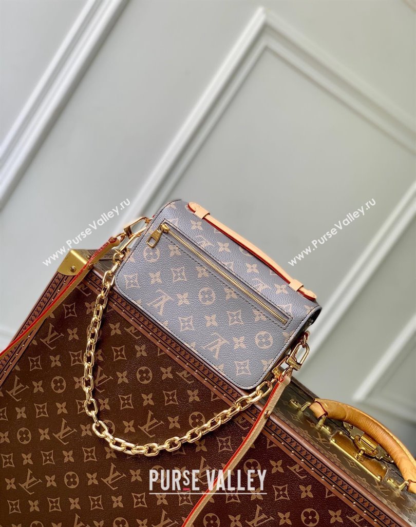 Louis Vuitton Pochette Metis East West Shoulder Bag in Trianon Grey Canvas 2024 M12429 (KI-240829011)