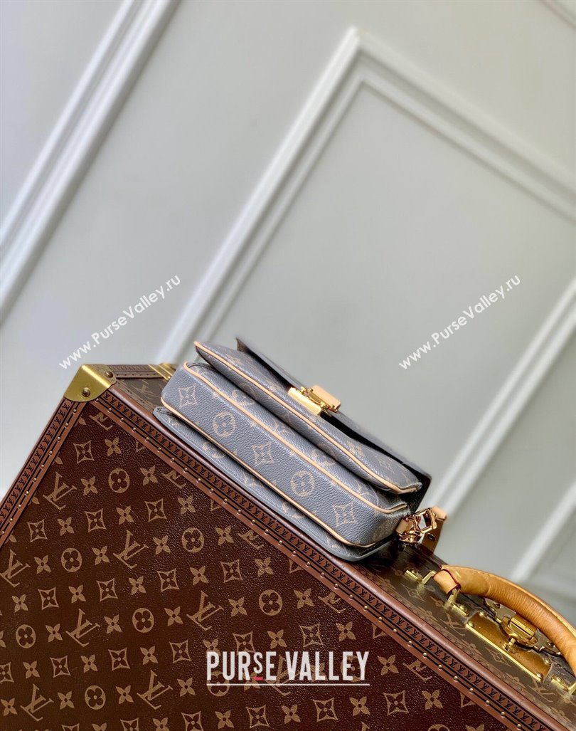 Louis Vuitton Pochette Metis East West Shoulder Bag in Trianon Grey Canvas 2024 M12429 (KI-240829011)