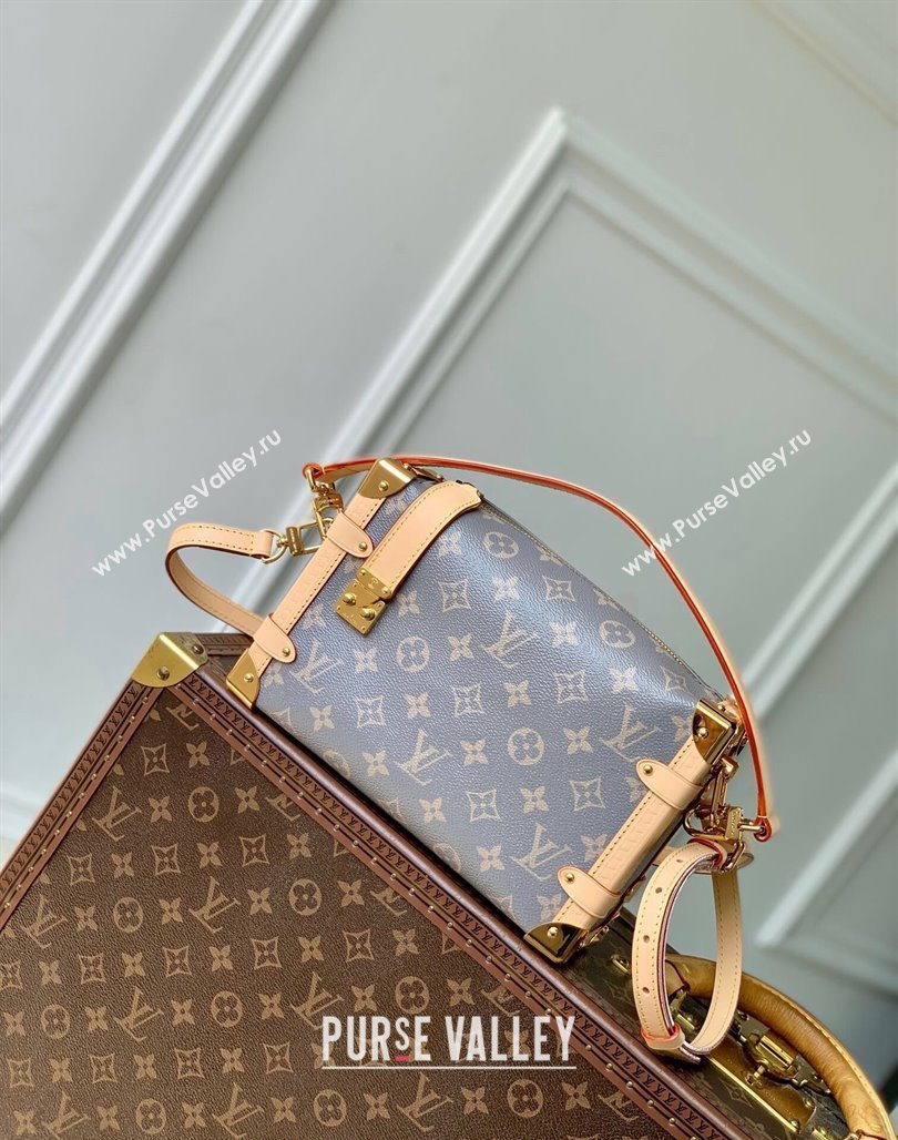 Louis Vuitton Side Trunk MM Shoulder Bag in Trianon Grey Canvas 2024 M12428 (KI-240829012)