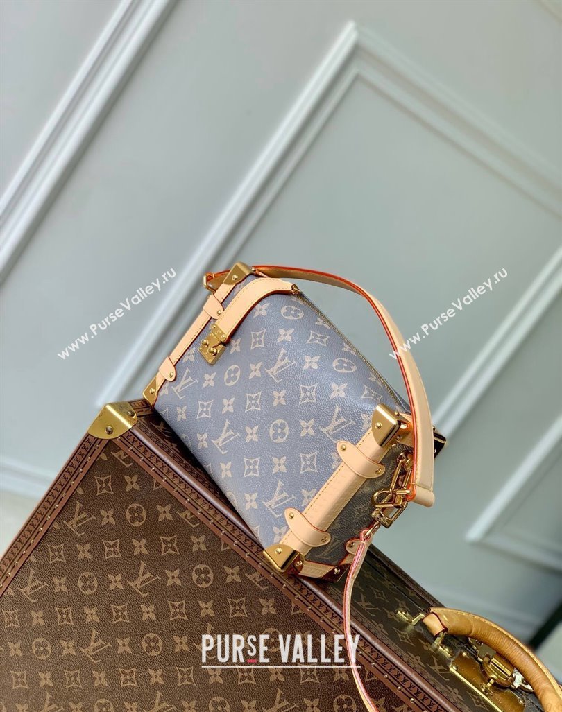 Louis Vuitton Side Trunk MM Shoulder Bag in Trianon Grey Canvas 2024 M12428 (KI-240829012)