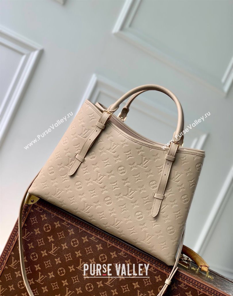 Louis Vuitton Babylone Tote MM bag in Monogram Empreinte Leather M11463 Tourterelle Grey 2024 (KI-240829057)