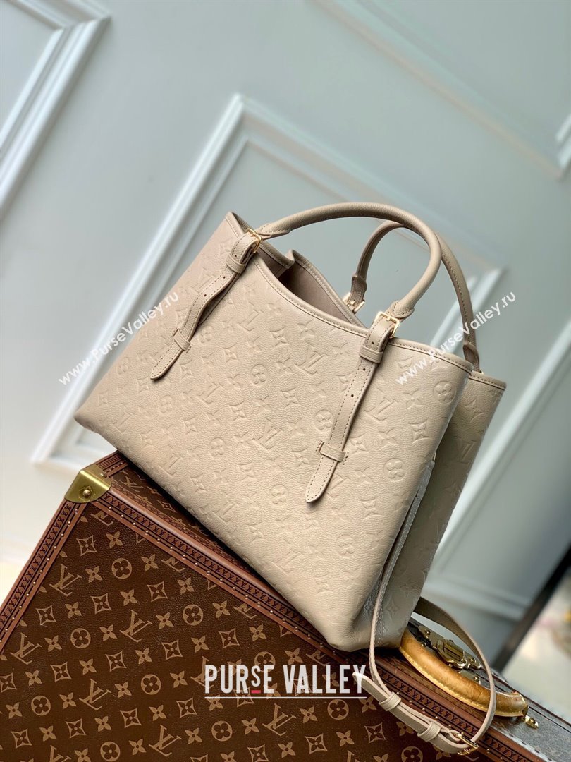 Louis Vuitton Babylone Tote MM bag in Monogram Empreinte Leather M11463 Tourterelle Grey 2024 (KI-240829057)