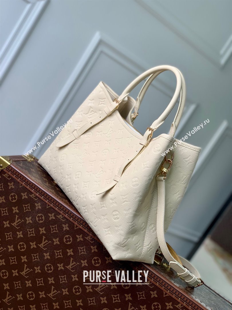 Louis Vuitton Babylone Tote MM bag in Monogram Empreinte Leather M11394 White 2024 (KI-240829055)