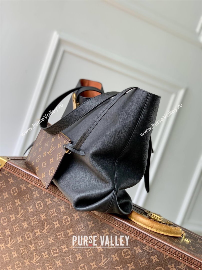 Louis Vuitton Low Key Cabas MM Tote bag in Grained Calfskin M25341 Black 2024 (KI-240829058)