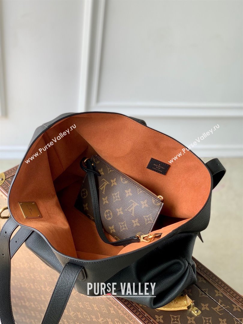 Louis Vuitton Low Key Cabas MM Tote bag in Grained Calfskin M25341 Black 2024 (KI-240829058)