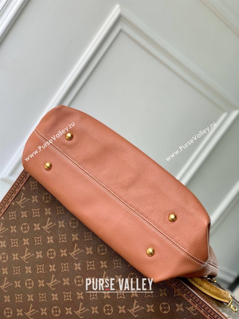 Louis Vuitton Low Key Cabas MM Tote bag in Grained Calfskin M25342 Cognac Brown 2024 (KI-240829059)