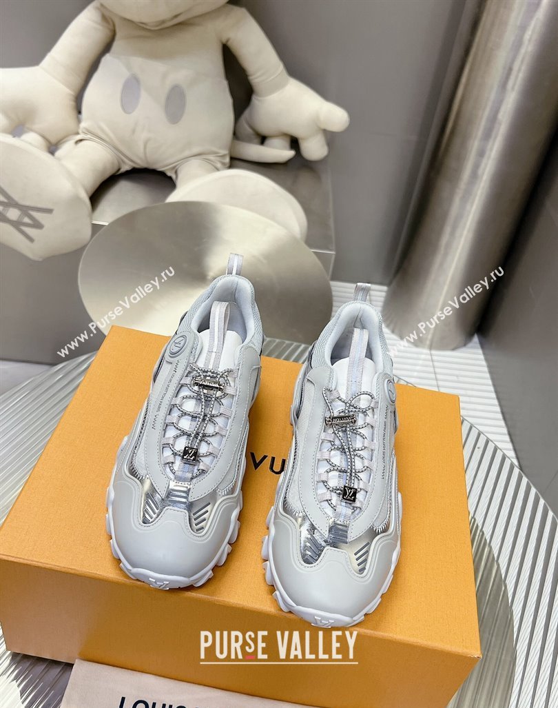 Louis Vuitton LV Rush Sneakers in Nylon Mesh Light Grey/Silver 2024 0905 (MD-240905086)