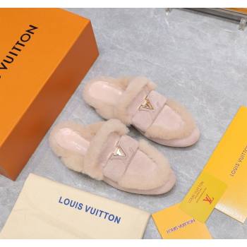 Louis Vuitton LV Capri Open Back Loafers/Flat Mules in Suede and Wool Light Pink 2024 (MD-240905093)