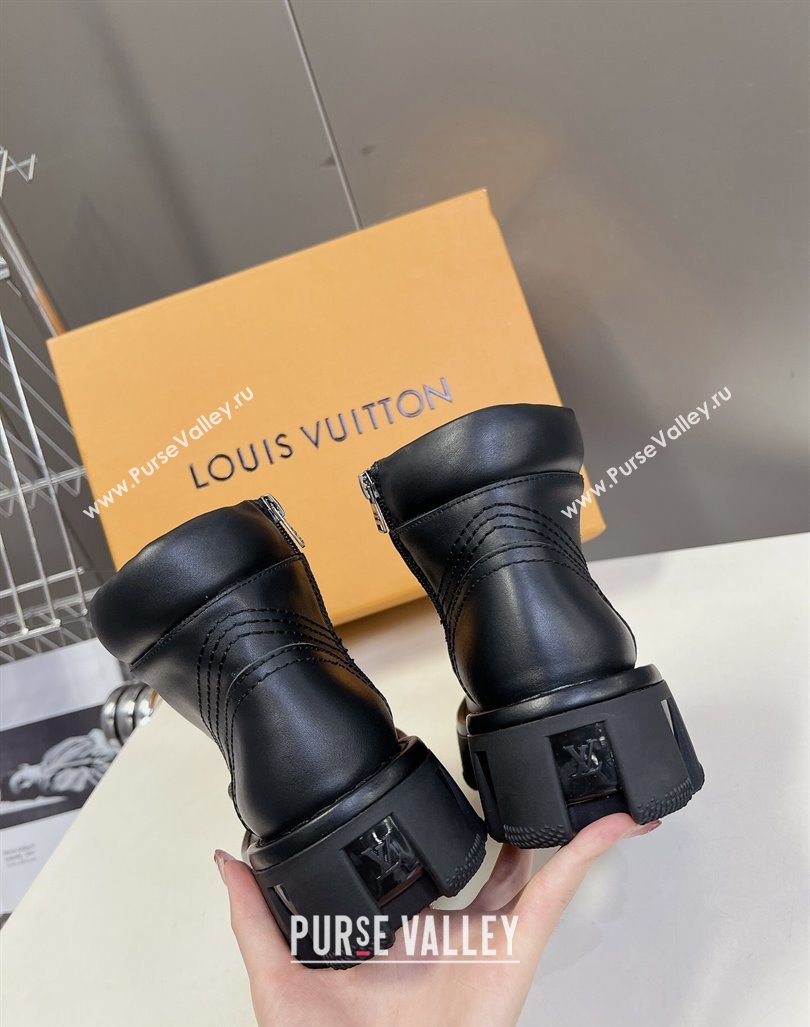 Louis Vuitton LV Checker Lace-up Ankle Boots 5cm in Calf Leather Black 2024 (MD-240905107)