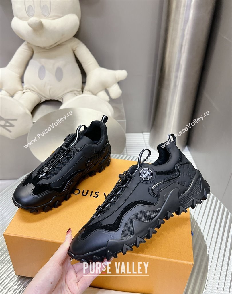 Louis Vuitton LV Rush Sneakers in Mix of Materials Black 2024 0905 (MD-240905084)