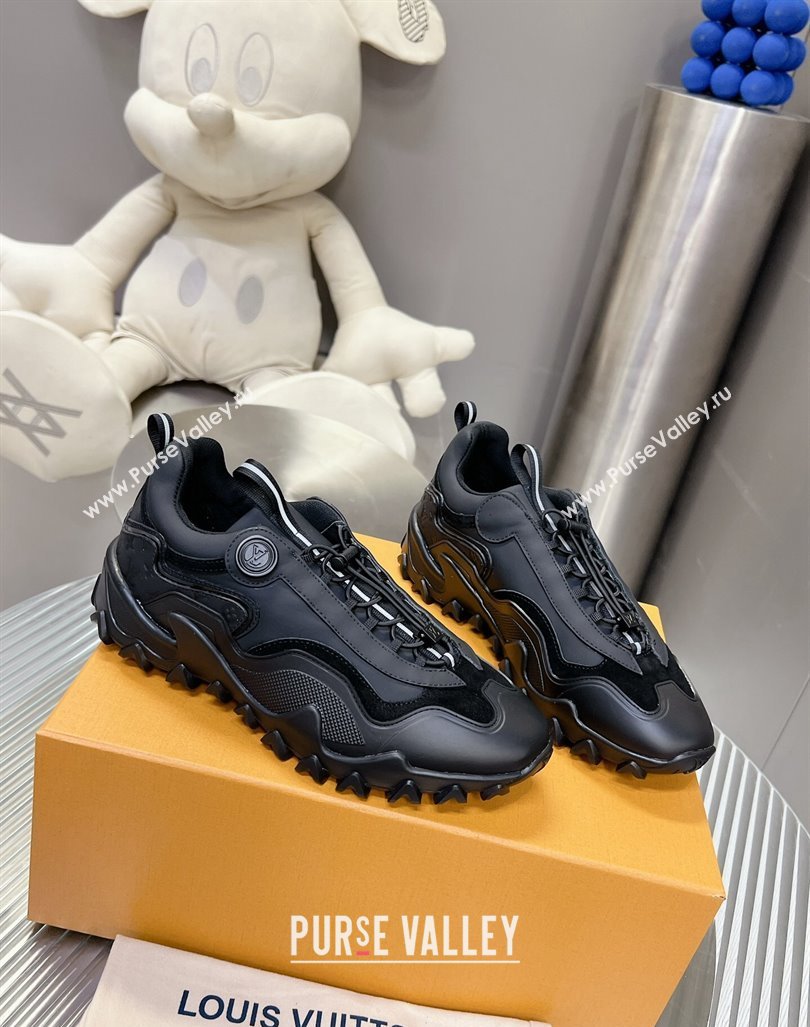 Louis Vuitton LV Rush Sneakers in Mix of Materials Black 2024 0905 (MD-240905084)