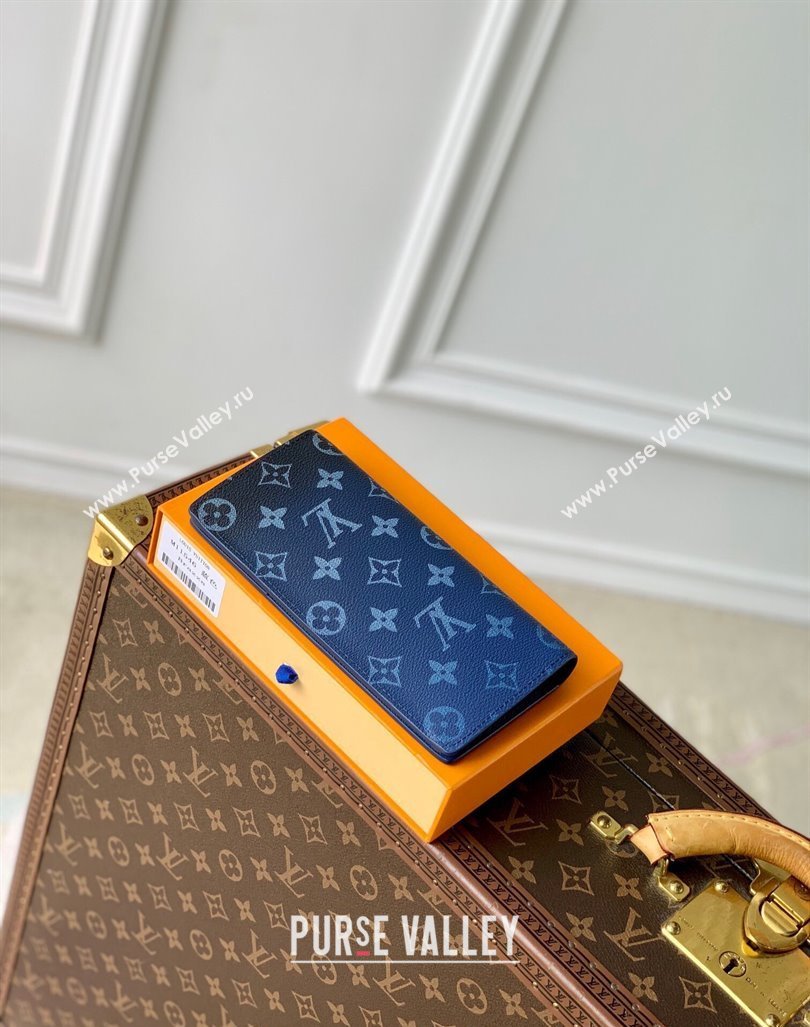 Louis Vuitton Brazza Wallet in Navy Blue Monogram Gradient Canvas M11546 2024 (KI-240925105)