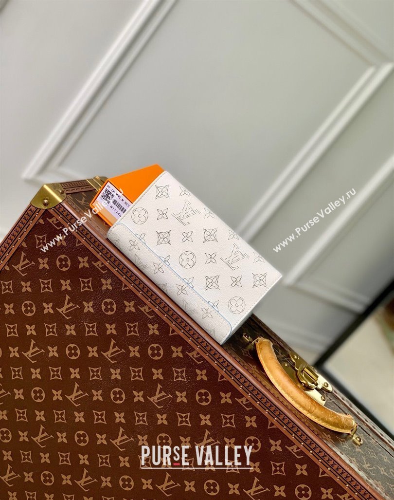 Louis Vuitton Iris Wallet in Mahina Perforated Leather M11746 White/Blue 2024 (KI-240925059)